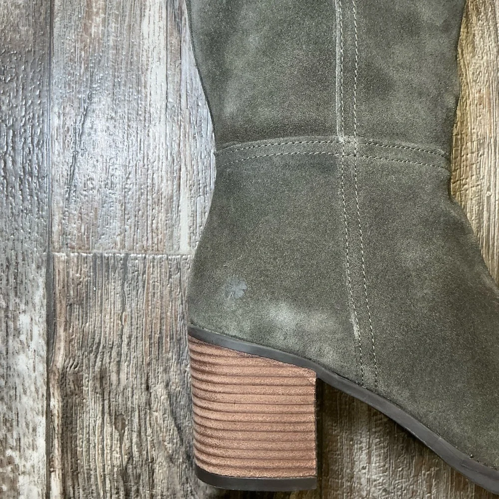 Lucky Brand Dark Green Suede Knee High Boots Size 9